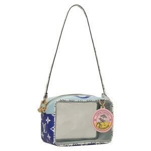 LOUIS VUITTON Vinyl Beach Porch Resort Okinawa Bag Clear Blue M44722